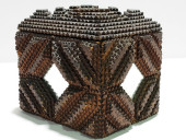19TH C TRAMP ART DIAMOND & MIR