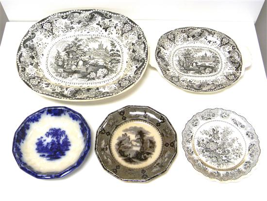 19th C. transferware  large well