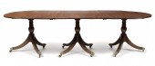 19TH C. TRIPLE PEDESTAL MAHOGA
