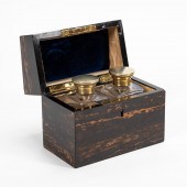 19TH C. TWO-BOTTLE CALAMANDER