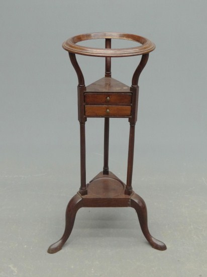 19th c. two drawer wig stand. 31