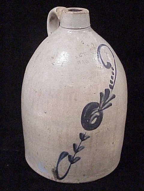 19th C. two gallon salt galzed