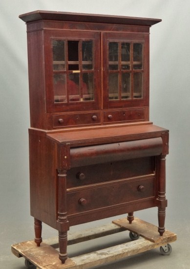 19th c. two part mahogany Empire