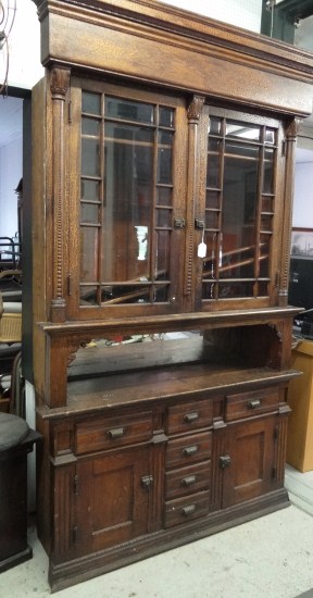 19th c. two part oak kitchen