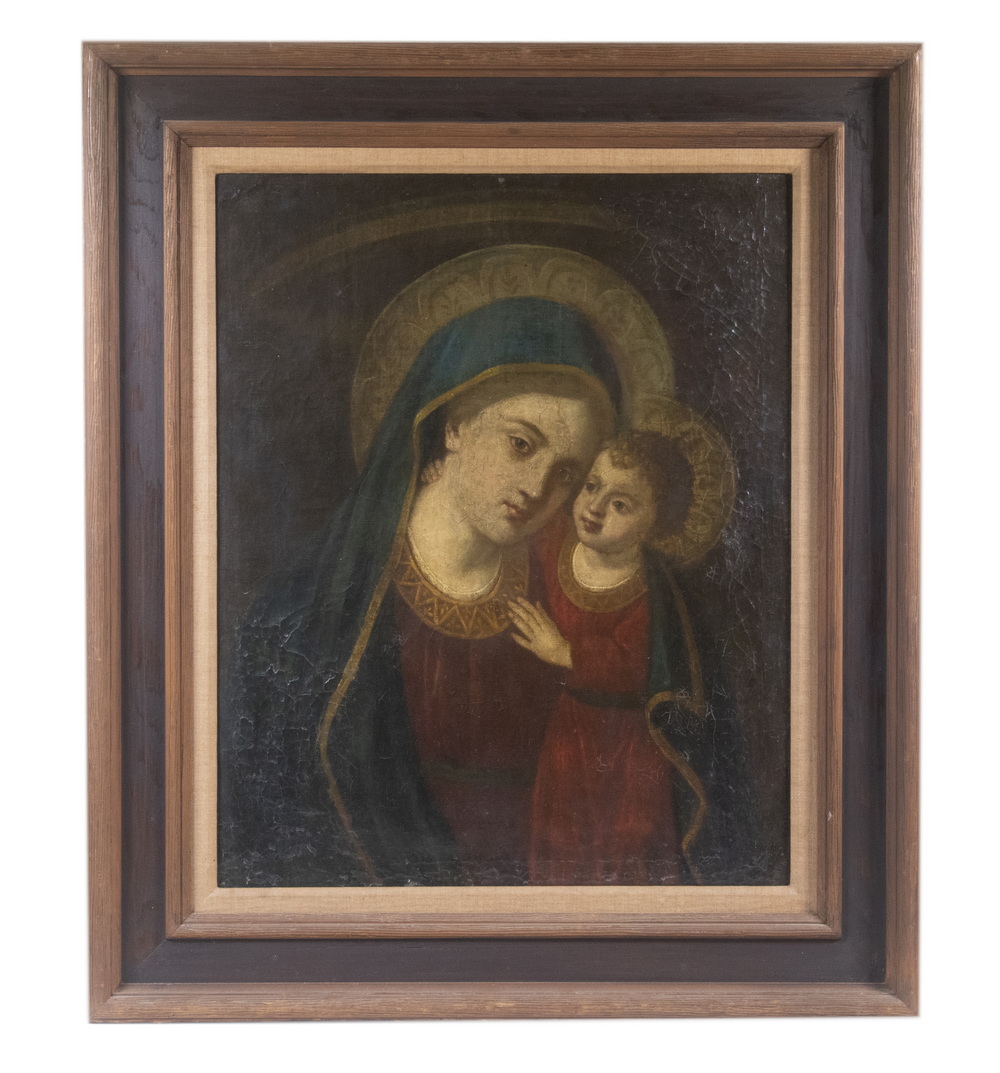 19TH C. UNSIGNED MADONNA AND