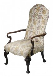19TH C. UPHOLSTERED ARMCHAIR 1