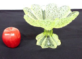 19TH C. URANIUM GLASS PEDESTAL