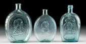 19TH C. US GLASS WHISKY FLASKS