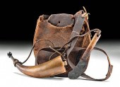 19TH C. USA LEATHER POSSIBLES