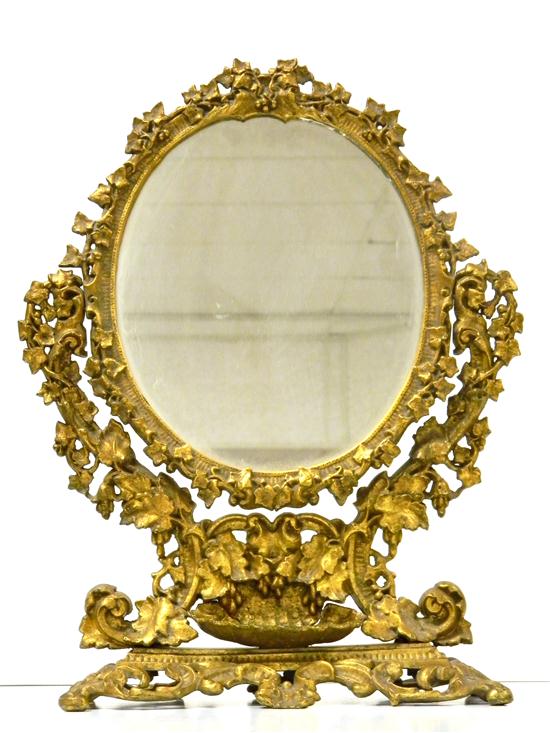 19th C. vanity mirror  gilded