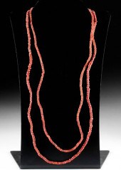 19TH C. VENETIAN RED GLASS TRA