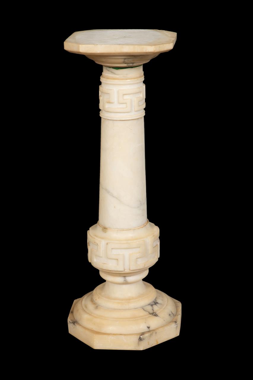 19TH C. VICTORIAN GREEK KEY WHITE