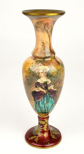 19TH C. VIENNESE ENAMEL VASE19th C.