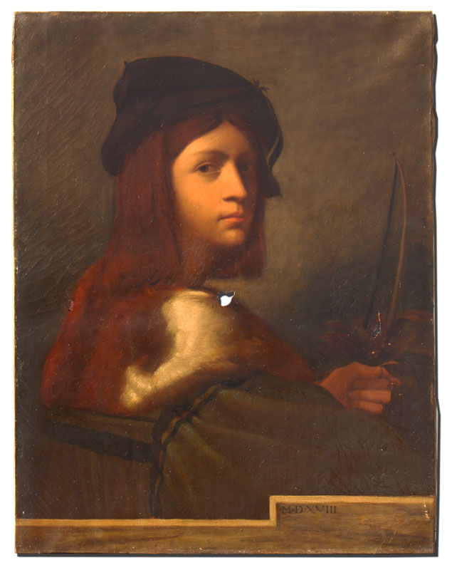 19TH C VIOLINIST PAINTING AFTER DEL