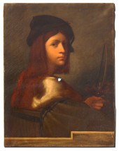 19TH C VIOLINIST PAINTING AFTE