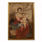 19TH C. VIRGIN AND CHILD FRAME