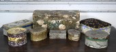 19TH C. WALLPAPER BOXES, 8 PCS