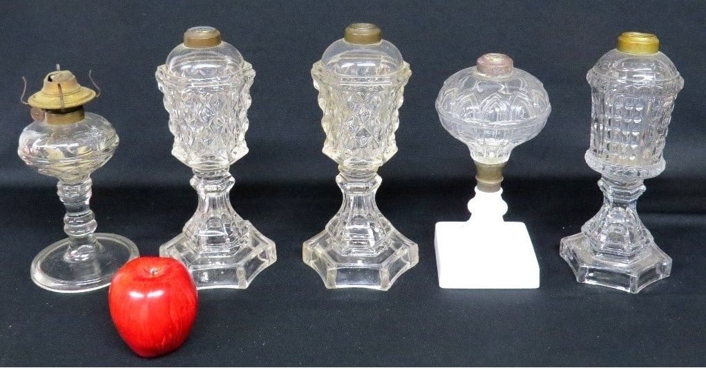 19TH C. WHALE OIL & KEROSENE LAMPS,