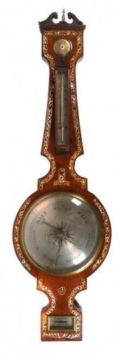 19TH C. WHEEL BANJO BAROMETERA