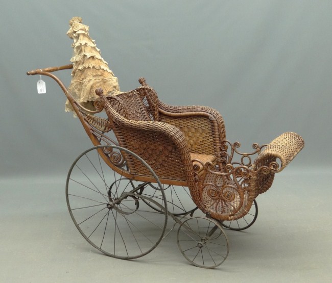 19th c. wicker carriage. 50'' W.