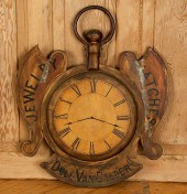 19TH C. WOOD AND TIN TRADE SIG