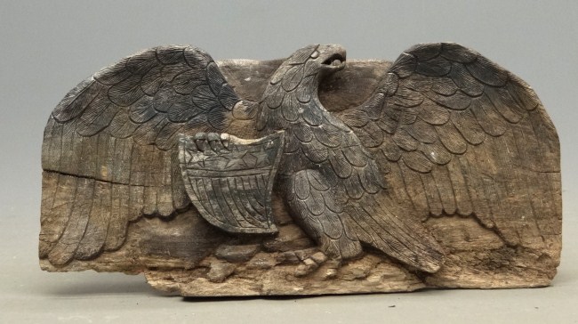 19th c. wood carved patriotic eagle