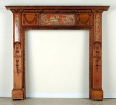 19TH C. WOOD FIREPLACE MANTLE