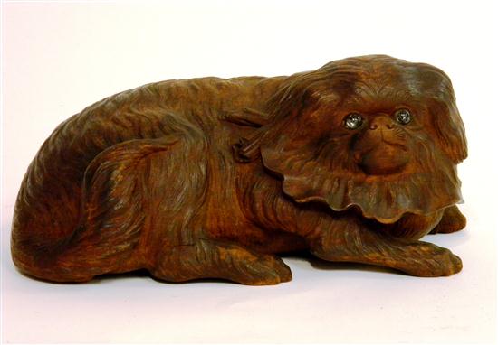 19th C. wooden sculpture  reclining