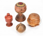 19TH C. WOODENWARE, 4 PCS. Inc