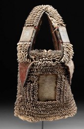 19TH C. YORUBA TEXTILE & COWRI