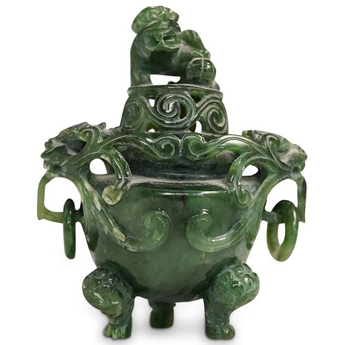 19TH CENT. CHINESE CARVED GREEN