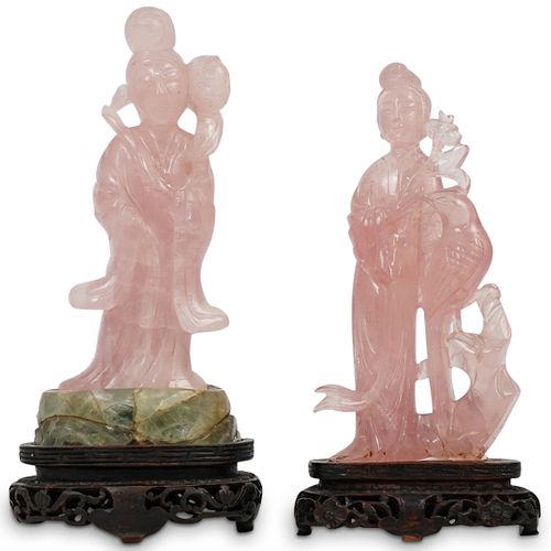 19TH CENT. CHINESE ROSE QUARTZ
