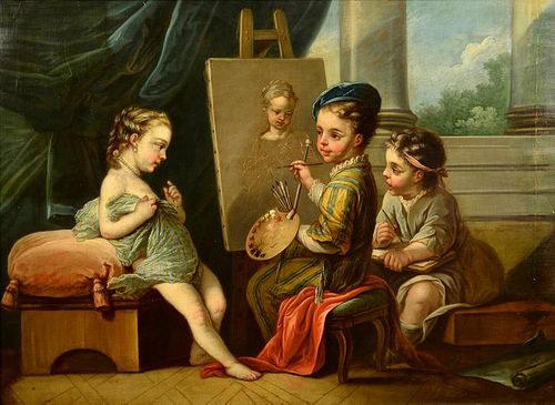 19TH CENT. FRENCH OIL AFTER CHARLES