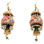 19TH CENT. GOLD DROP ENAMEL EA