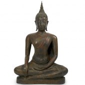 19TH CENT. THAI BRONZE BUDDHAD