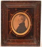 19TH CENT. WATERCOLOR SILHOUET