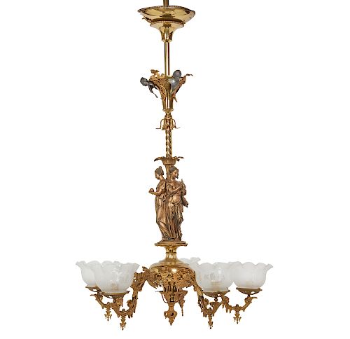 19TH CENTURY AMERICAN GASOLIER,