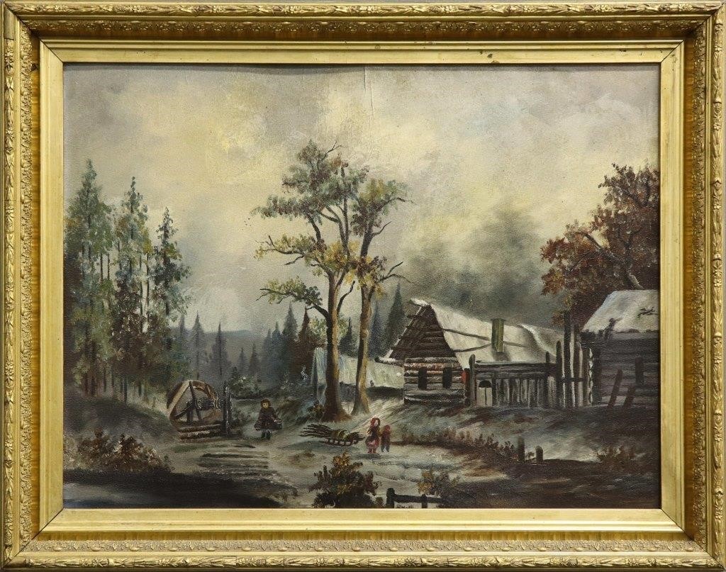19th century American School oil on