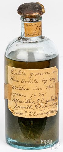 19TH CENTURY BOTTLE OF PICKLES, CA.