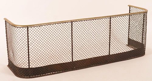 19TH CENTURY BRASS AND WIRE MESH