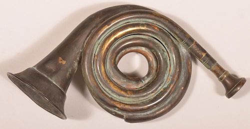 19TH CENTURY BRASS BUGLE19th