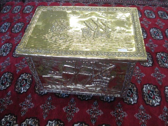 19th Century Brass Fireplace Box