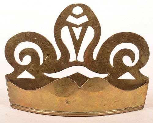 19TH CENTURY BRASS WALL POCKET.19th