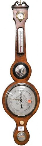 19TH CENTURY BURLWOOD BAROMETE