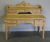 19th Century Carved Oak Desk.W