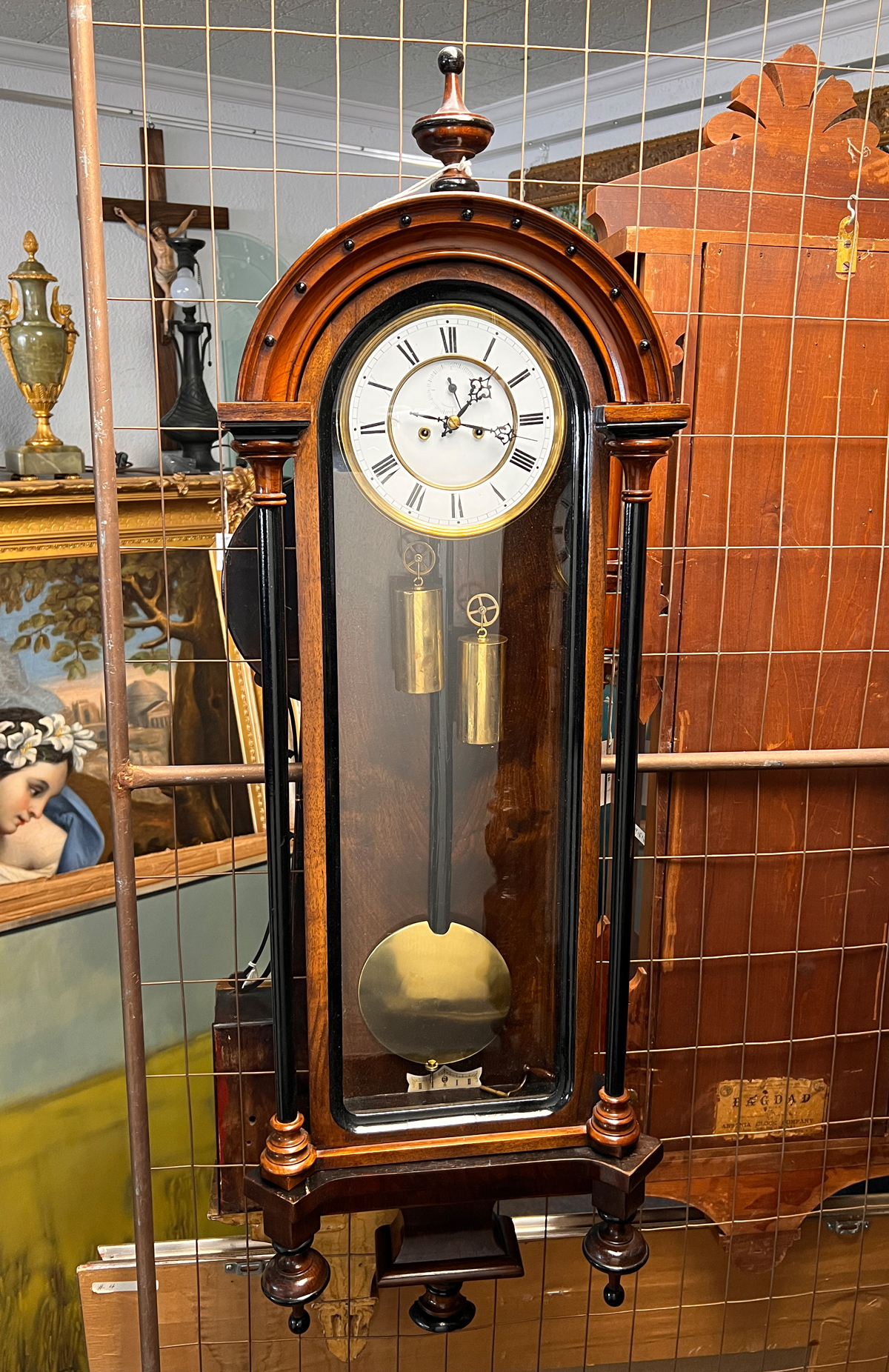 19TH-CENTURY CARVED WALL CLOCK: