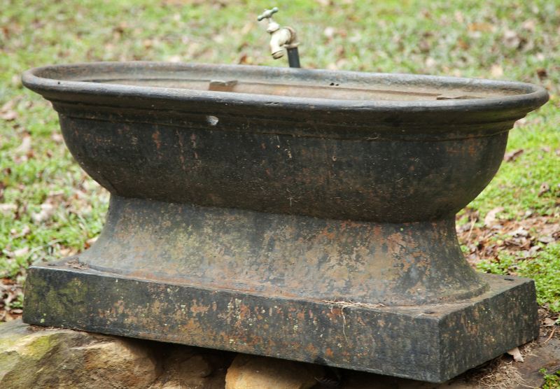 19th Century Cast Iron Urn Baseused