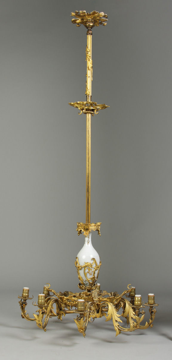 19th Century Chandelier Fire gilded