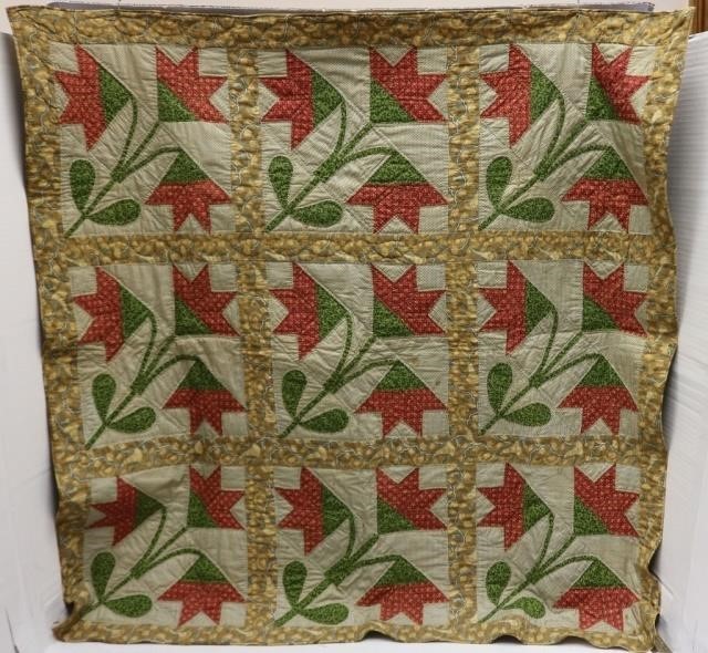 19TH CENTURY CHINTZ BACKED,