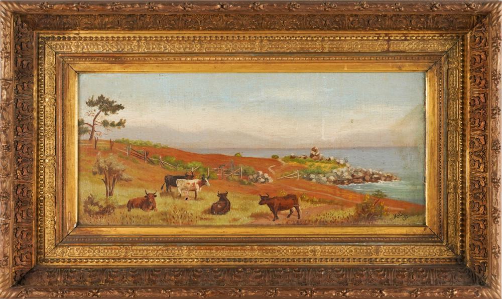 19TH CENTURY: COWS AT PASTURE ON
